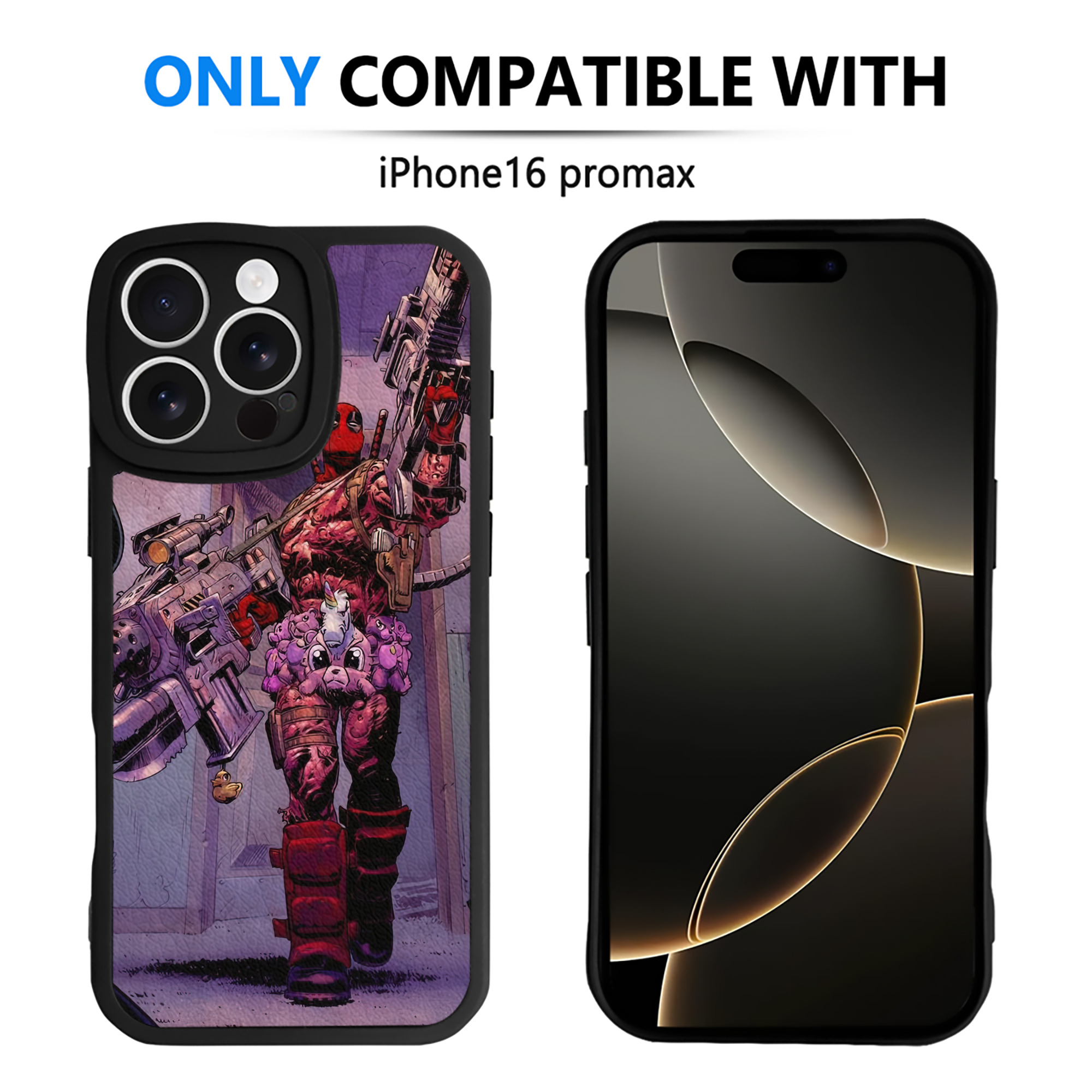 （画像用） Deadpool デッドプール 【iPhone 16シリーズ対応】シリコンスマホケース（レザー調） 材質：シリコン